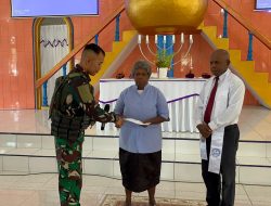 Satgas Pamtas RI- PNG Mobile Gobang VII Yonif 9 Marinir,Angkatan Laut Laksanakan PAM dan Ibadah Hari Raya Paskah Bersama di beberapa Gereja wilayah kabupaten Maybrat.