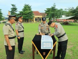 Kapolres Tulang Bawang Barat Pimpin Upacara Serah Terima Jabatan Kabag Ops, Kapolsek Tumijajar dan Kapolsek Gunung Agung.