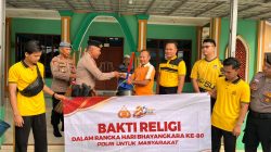 Sambut Hari Bhayangkara ke-80, Polres Tulang Bawang Barat Gelar Bakti Sosial Religi Bersihkan Tempat Ibadah Di Panaragan Jaya.