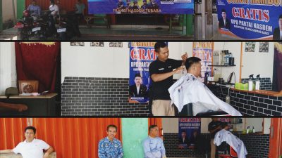 ‎DPD Partai NasDem Tubaba Gelar Program Cukur Gratis, Warga Antusias Manfaatkan Layanan Sosial Jum’at Berkah.  ‎