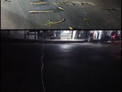 Diduga Truk Bermuatan Tebu Overload, Kabel Listrik Putus di Panaragan Jaya, Warga Terancam Bahaya.